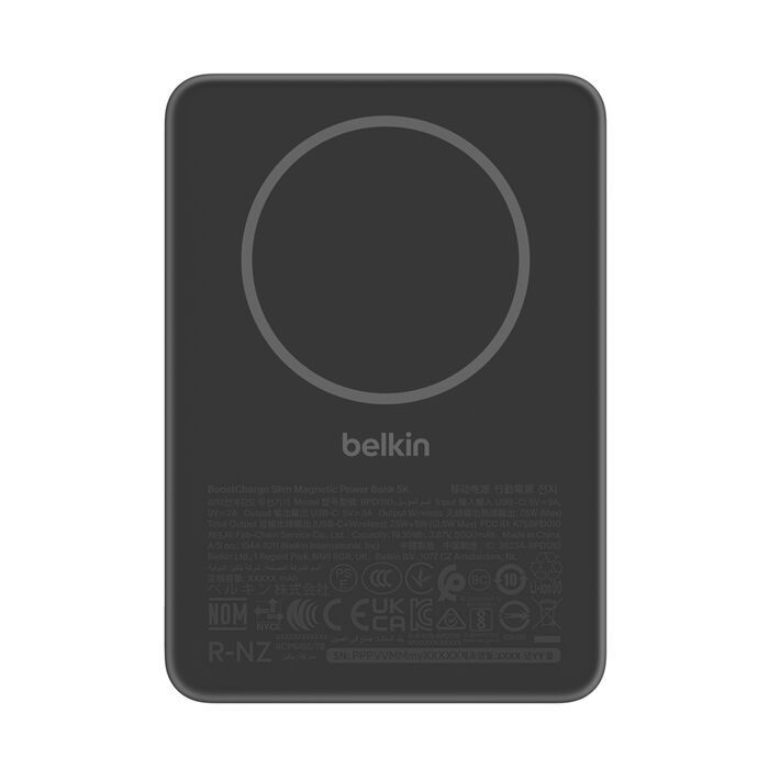 Belkin BoostCharge Slim Magnetic 5000mAh PowerBank Black Belkin BoostCharge Slim Magnetic 5000mAh PowerBank Black