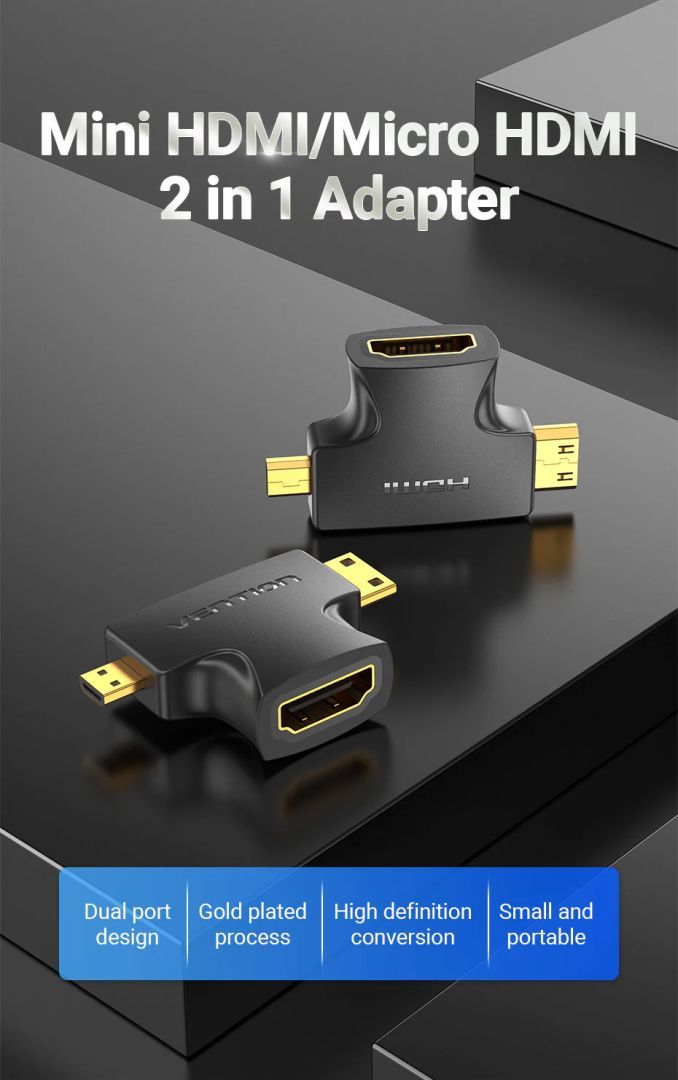 Vention AGFB0 2in1 HDMI and MiniHDMI/MircoHDMI Adapter Black Vention AGFB0 2in1 HDMI and MiniHDMI/MircoHDMI Adapter Black