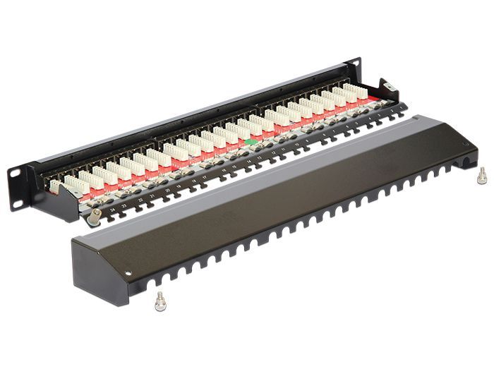 DeLock 19″ Patch Panel 24 Port Cat.6A Black DeLock 19″ Patch Panel 24 Port Cat.6A Black