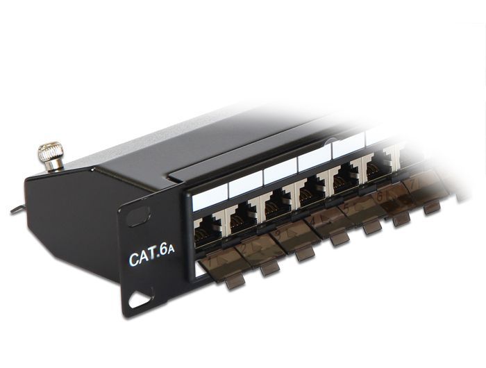 DeLock 19″ Patch Panel 24 Port Cat.6A Black DeLock 19″ Patch Panel 24 Port Cat.6A Black