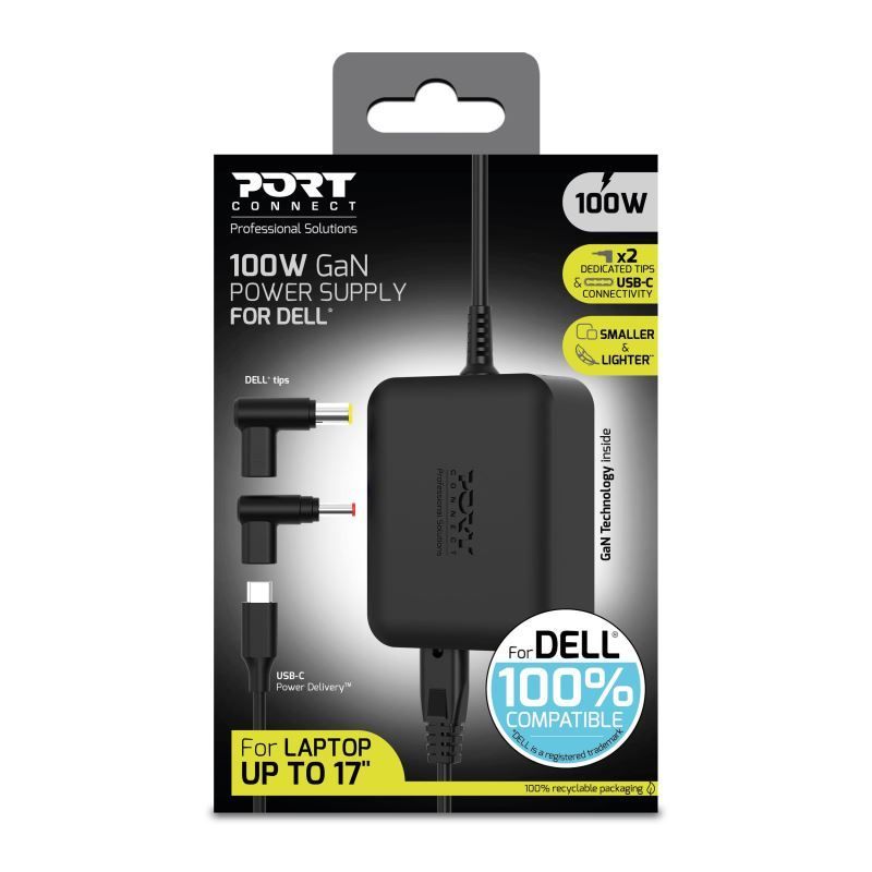 Port Designs 904100DEEU 5-20V / 5A 100W Dell hálózati notebook töltő Port Designs 904100DEEU 5-20V / 5A 100W Dell hálózati notebook töltő