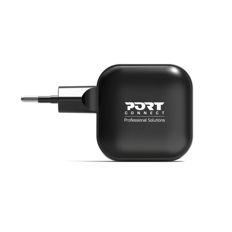 Port Designs GaN2 PD 35W Wall Charger with 2M USB-C cable Black Port Designs GaN2 PD 35W Wall Charger with 2M USB-C cable Black