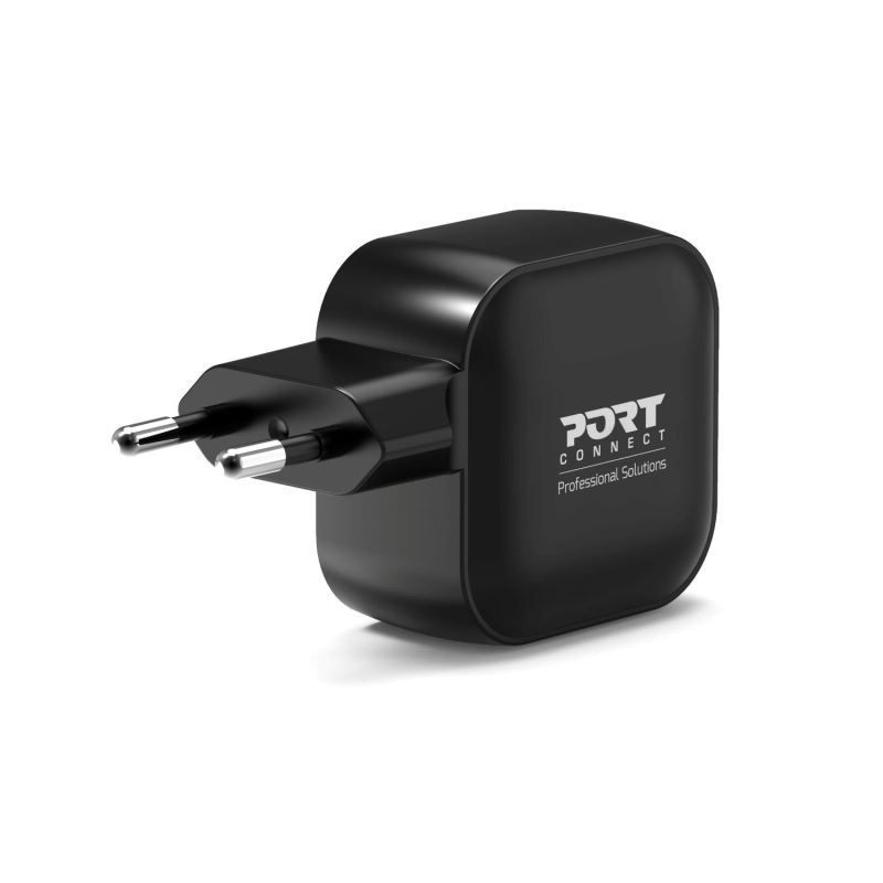 Port Designs GaN2 PD 35W Wall Charger with 2M USB-C cable Black Port Designs GaN2 PD 35W Wall Charger with 2M USB-C cable Black