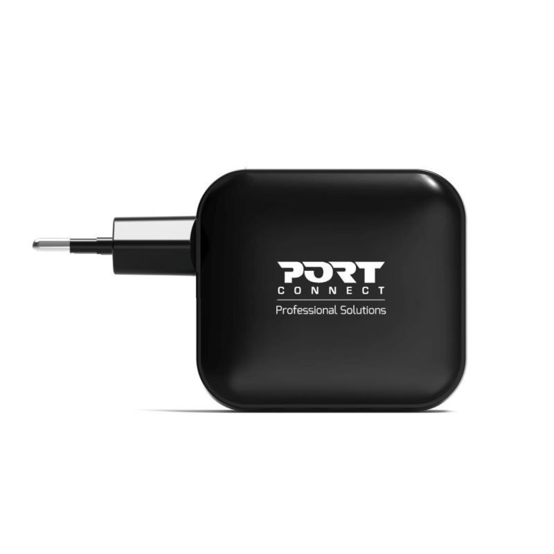 Port Designs GaN2 PD 100W Wall Charger with 2M USB-C cable Black