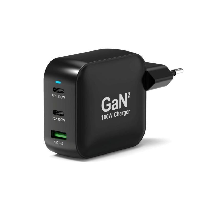 Port Designs GaN2 PD 100W Wall Charger with 2M USB-C cable Black