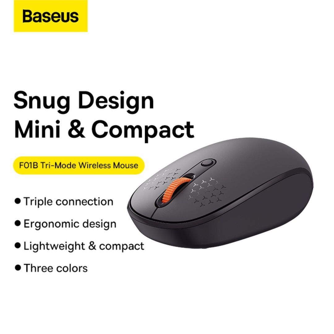 Baseus F01B Tri-Mode Wireless Bluetooth Mouse Grey Baseus F01B Tri-Mode Wireless Bluetooth Mouse Grey