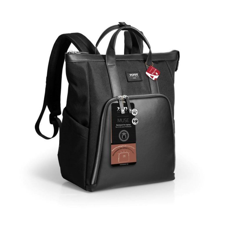 Port Designs Muse Signature 16" Backpack Black Port Designs Muse Signature 16" Backpack Black