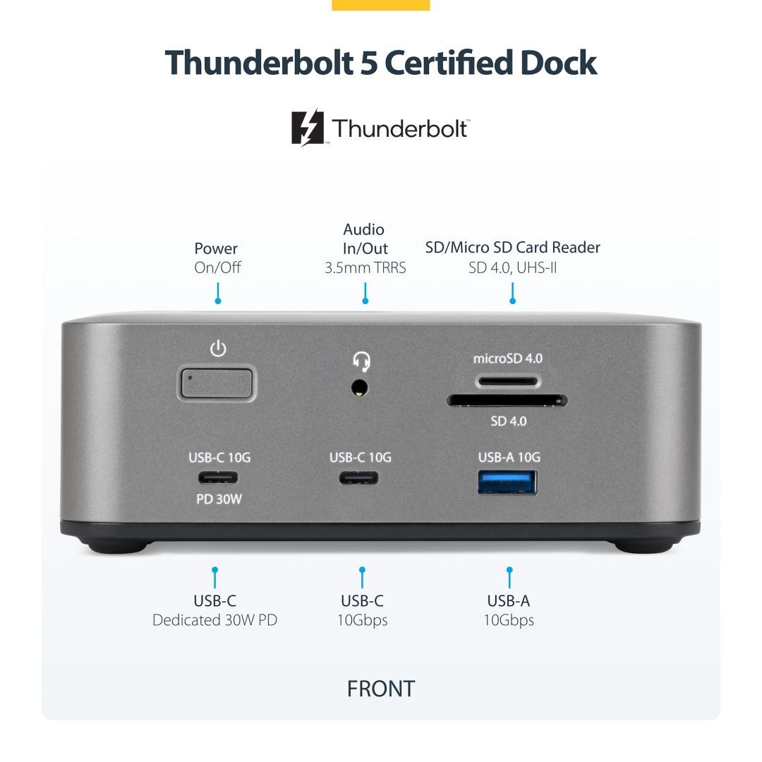Startech Thunderbolt 5 Universal Docking Station Space Gray Startech Thunderbolt 5 Universal Docking Station Space Gray