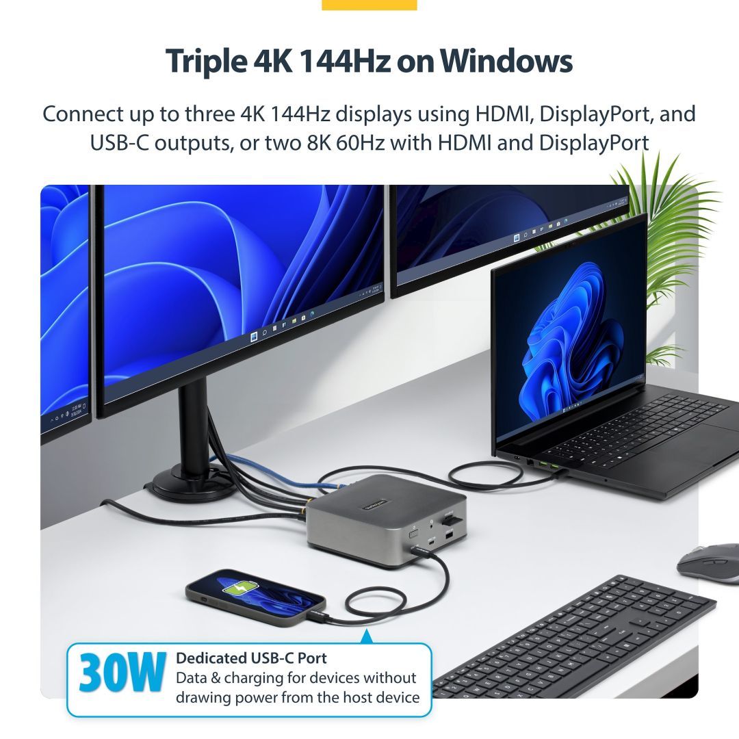 Startech Thunderbolt 5 Universal Docking Station Space Gray Startech Thunderbolt 5 Universal Docking Station Space Gray