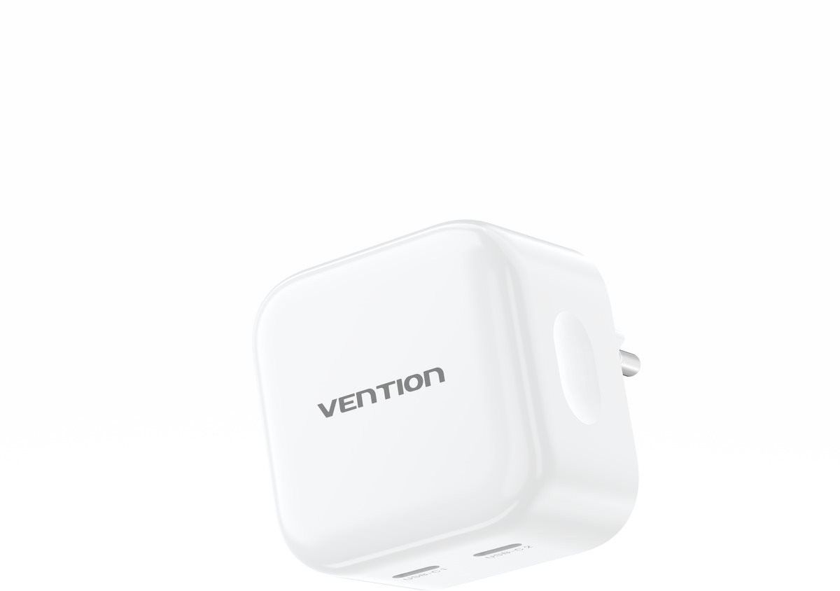 Vention 2-Port USB-C Charger White
