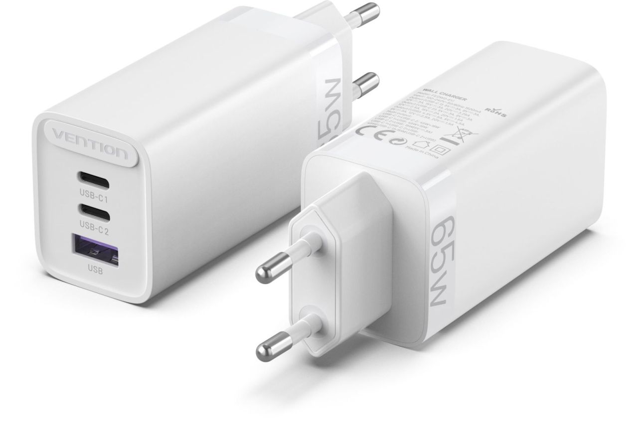 Vention 3-Port USB Charger White