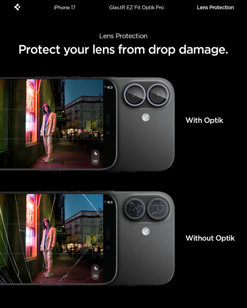 Spigen Glass tR EZ Fit Optik Pro for iPhone 17 2Pack Purple