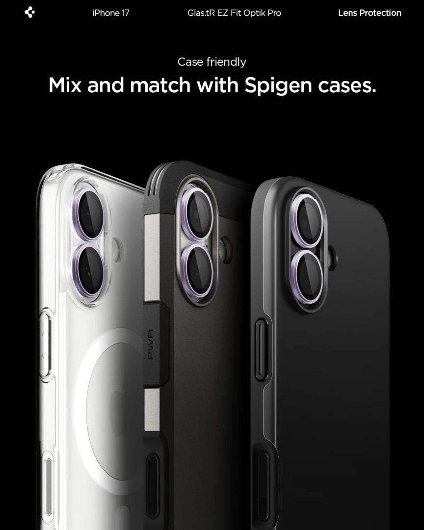 Spigen Glass tR EZ Fit Optik Pro for iPhone 17 2Pack Purple