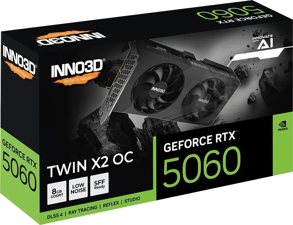 Inno3D GeForce RTX5060 8GB DDR7 Twin X2 OC V2 Inno3D GeForce RTX5060 8GB DDR7 Twin X2 OC V2