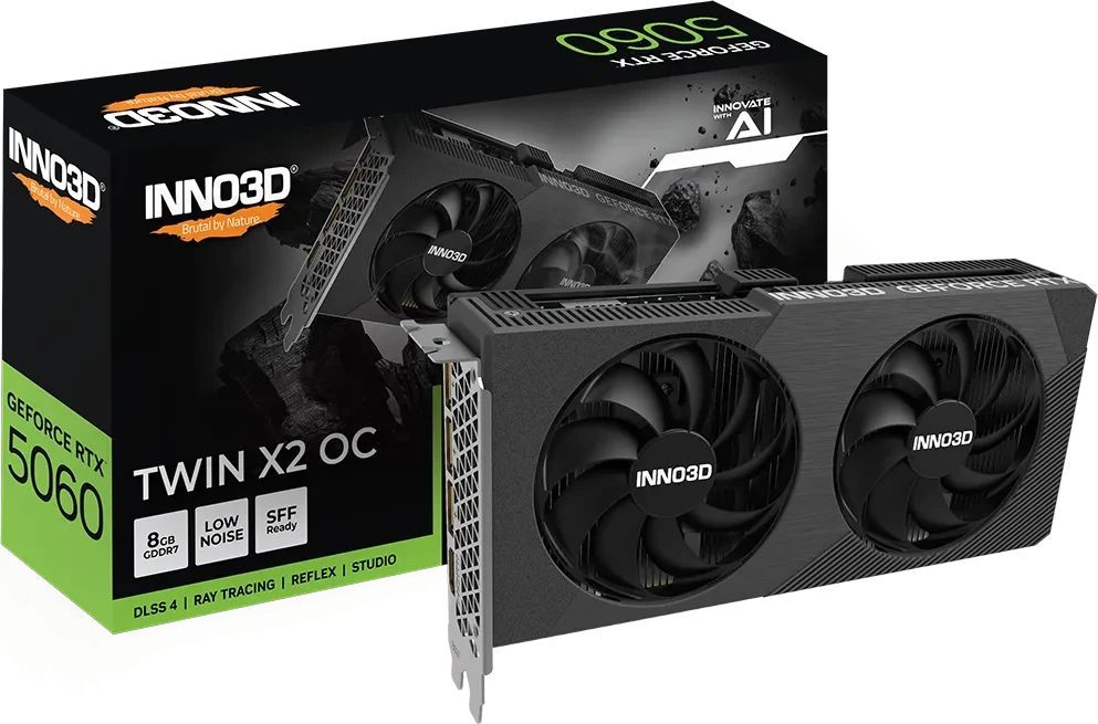Inno3D GeForce RTX5060 8GB DDR7 Twin X2 OC V2 Inno3D GeForce RTX5060 8GB DDR7 Twin X2 OC V2
