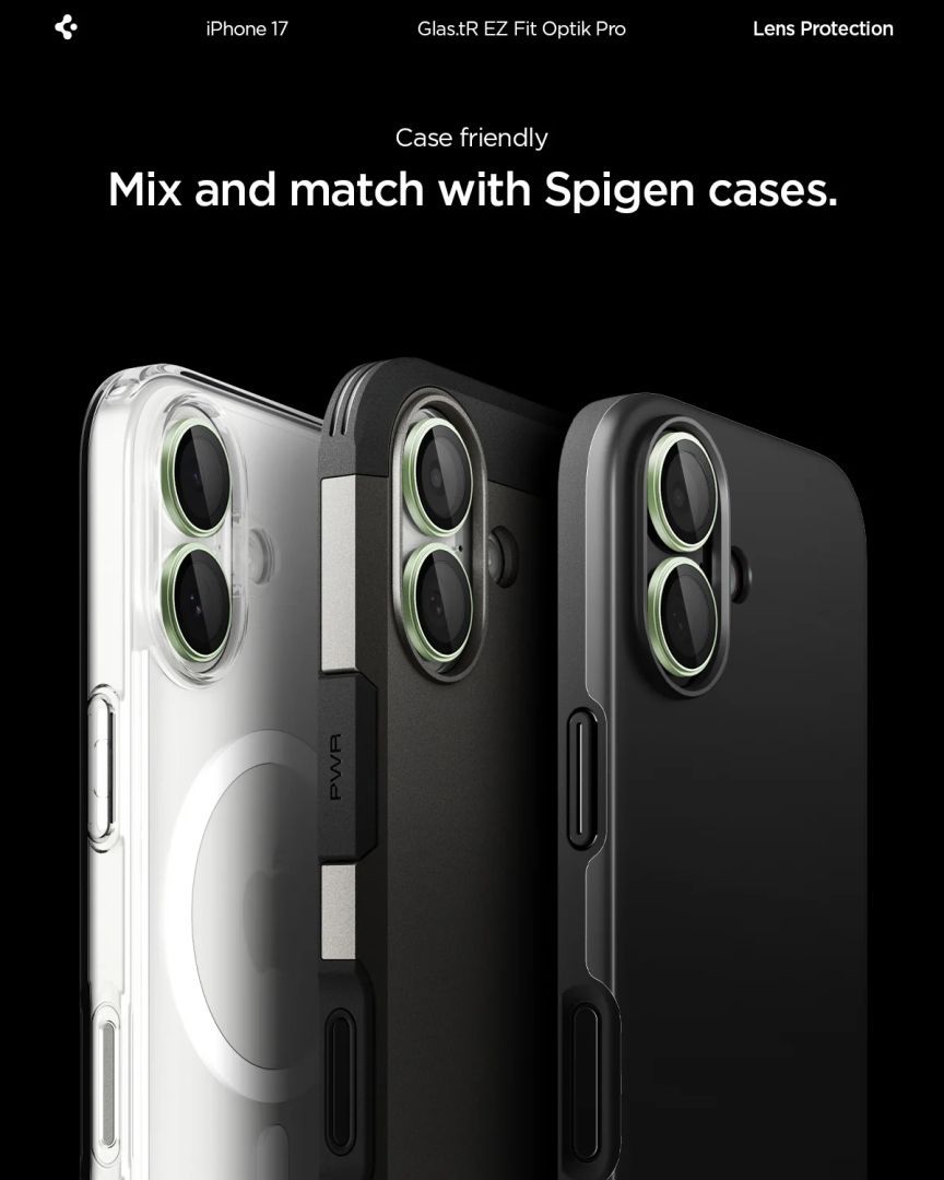 Spigen Glass tR EZ Fit Optik Pro for iPhone 17 2Pack Green Spigen Glass tR EZ Fit Optik Pro for iPhone 17 2Pack Green