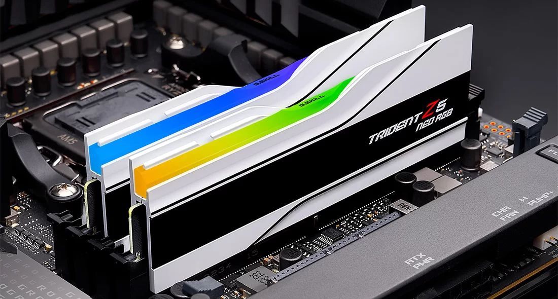 G.SKILL 64GB DDR5 6000MHz Kit(2x32GB) Trident Z5 Neo RGB Matte White G.SKILL 64GB DDR5 6000MHz Kit(2x32GB) Trident Z5 Neo RGB Matte White