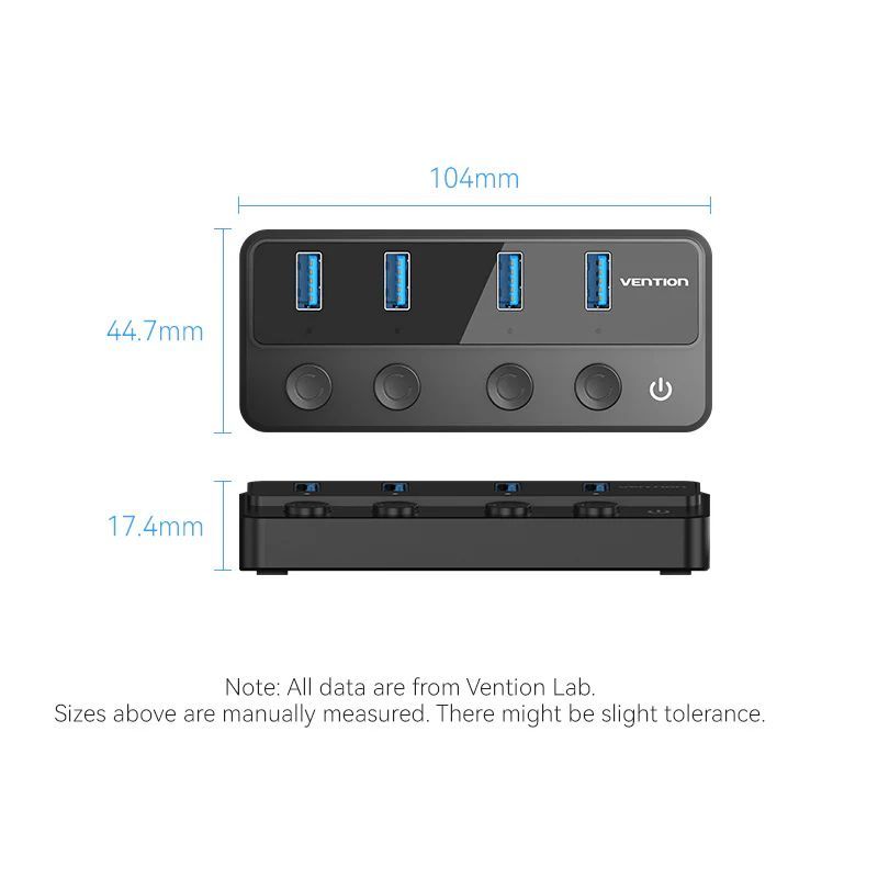 Vention CHWBF 4-portos USB3.0 HUB Black