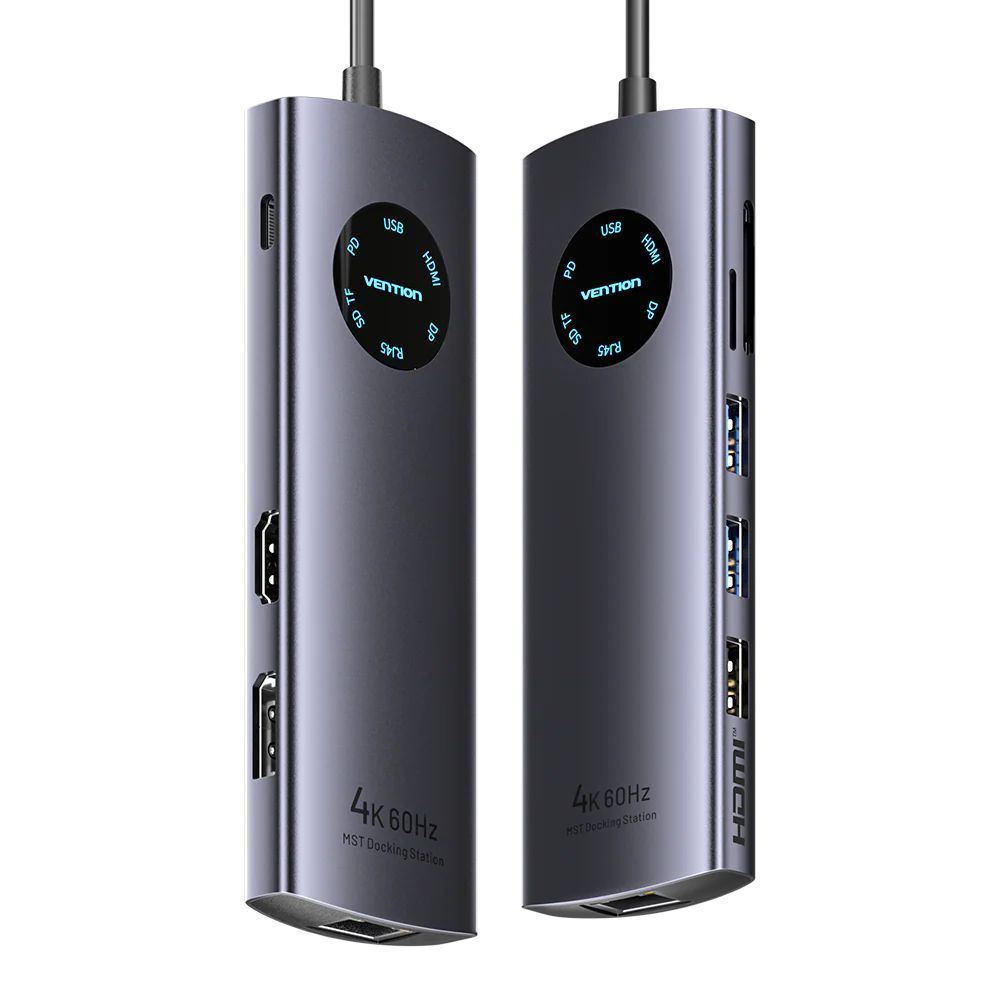 Vention 9-in-1 USB-C MST Docking Station Grey