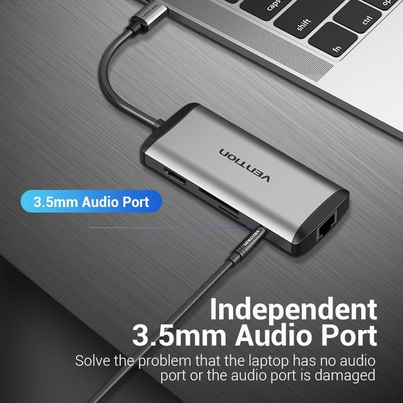 Vention 9-in-1 USB-C Docking Station Grey Vention 9-in-1 USB-C Docking Station Grey