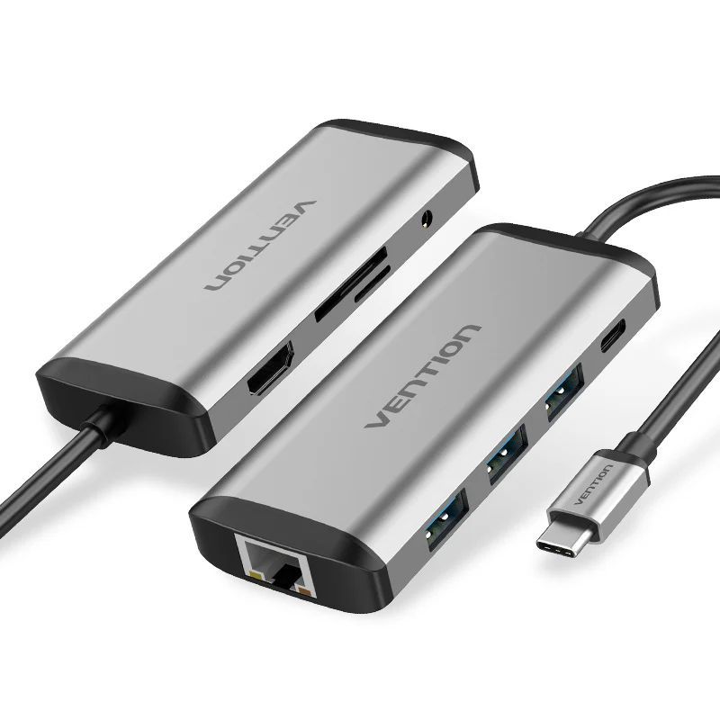 Vention 9-in-1 USB-C Docking Station Grey Vention 9-in-1 USB-C Docking Station Grey