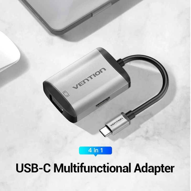 Vention 4-in-1 USB-C Docking Station Grey Vention 4-in-1 USB-C Docking Station Grey