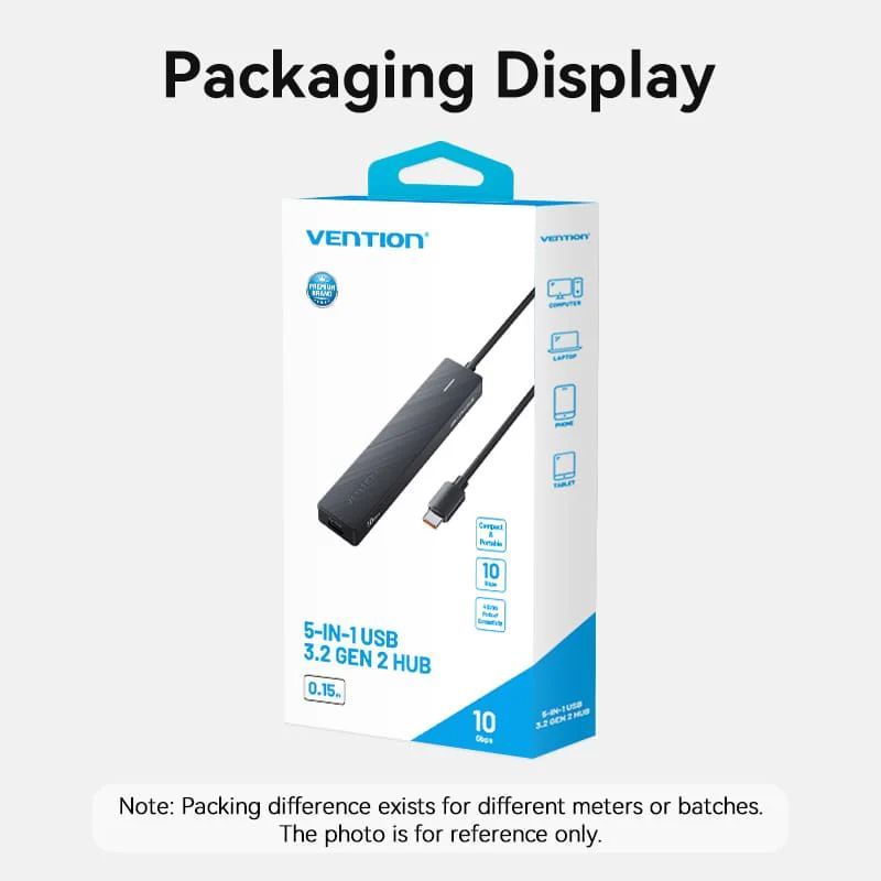 Vention 5-portos USB3.2 HUB Black