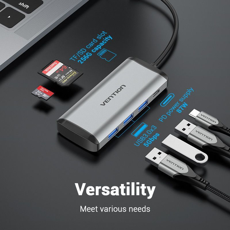 Vention TGRHB USB3.0 Card Reader Grey Vention TGRHB USB3.0 Card Reader Grey