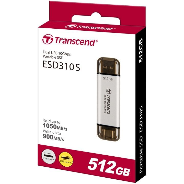 Transcend 512GB USB3.0/USB Type-C ESD310C Silver Transcend 512GB USB3.0/USB Type-C ESD310C Silver