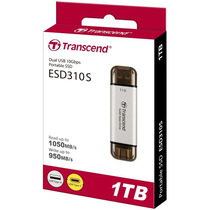 Transcend 1TB USB3.0/USB Type-C ESD310C Silver Transcend 1TB USB3.0/USB Type-C ESD310C Silver