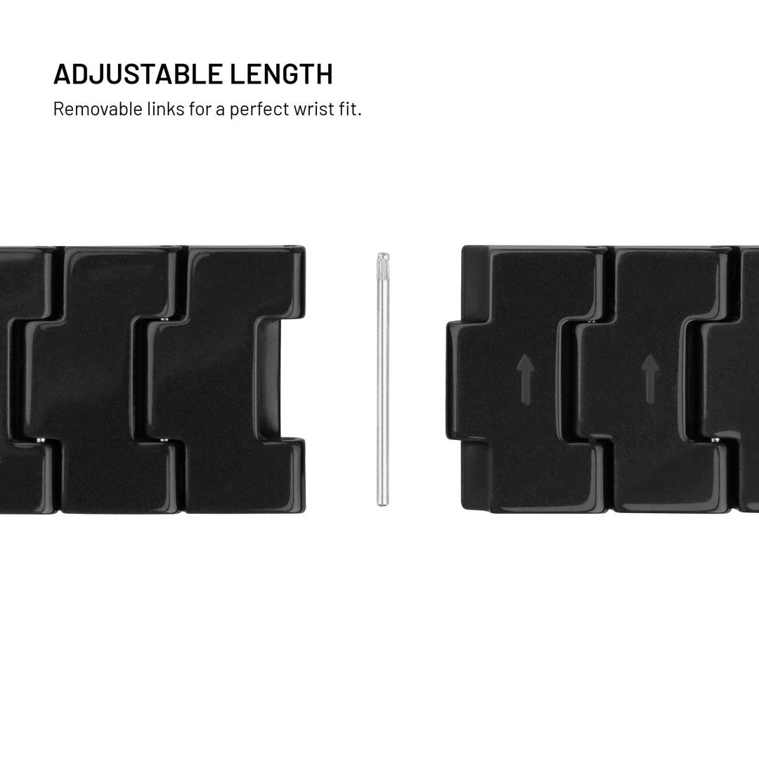 FIXED Műbőr szíj Apple Watch 44/45/46/49mm okosórához, fekete