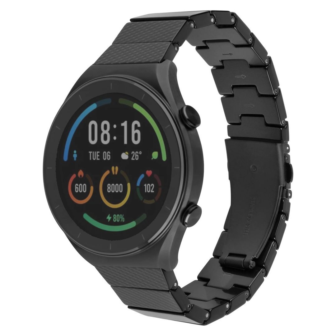 FIXED Műbőr szíj Quick Release 22mm okosórához, fekete