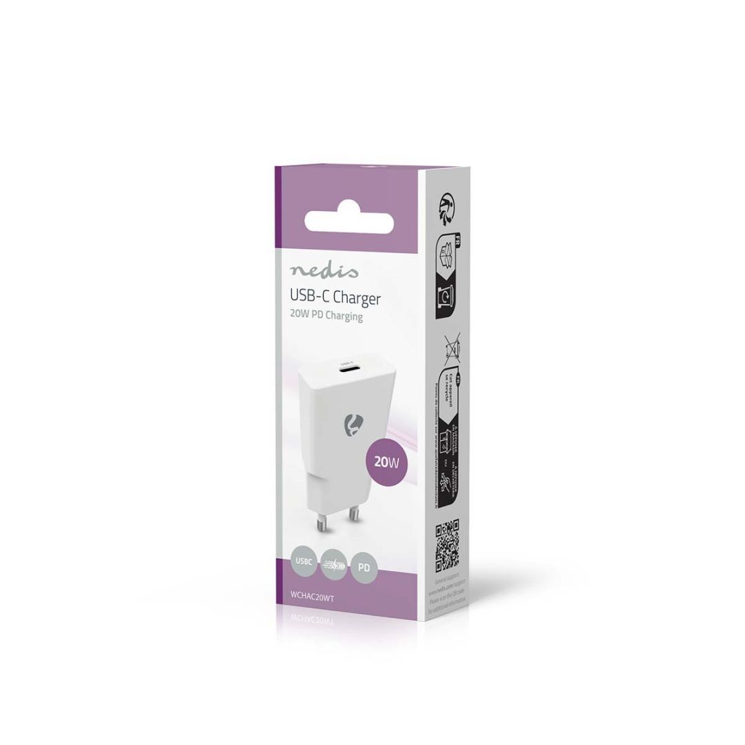 Nedis GaN Wall Charger 20W White Nedis GaN Wall Charger 20W White