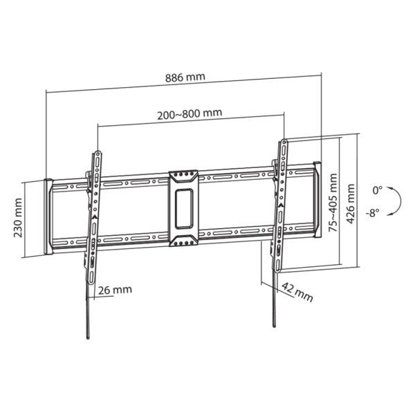 SBOX PLB-5948T-2 Wall Mount 43"-90" Black
