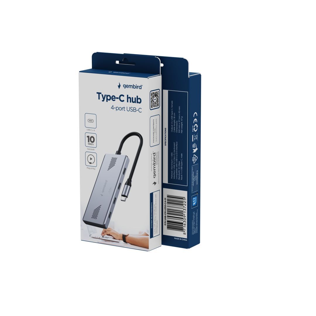 Gembird 4-portos USB3.2 HUB Silver Gembird 4-portos USB3.2 HUB Silver