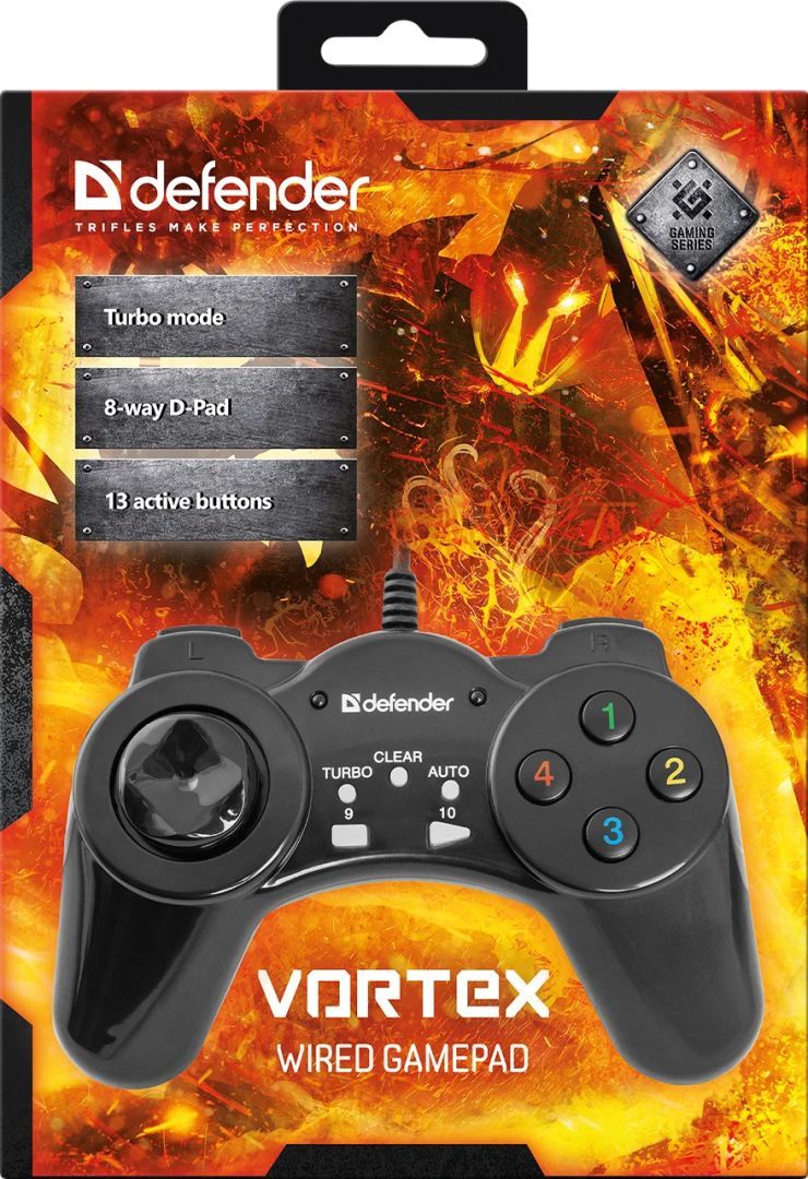 Defender Vortex USB Gamepad Black Defender Vortex USB Gamepad Black