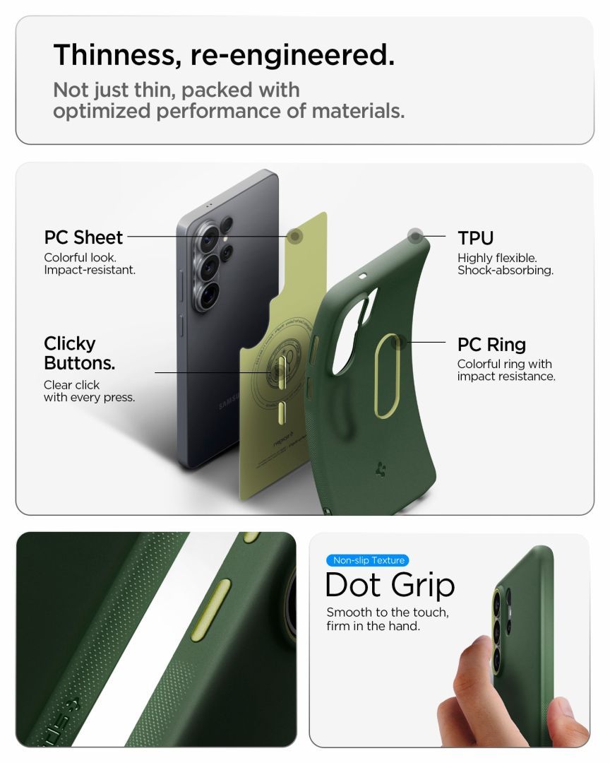 Spigen Nano Pop MagSafe case for Samsung Galaxy S26 Ultra Avo Green