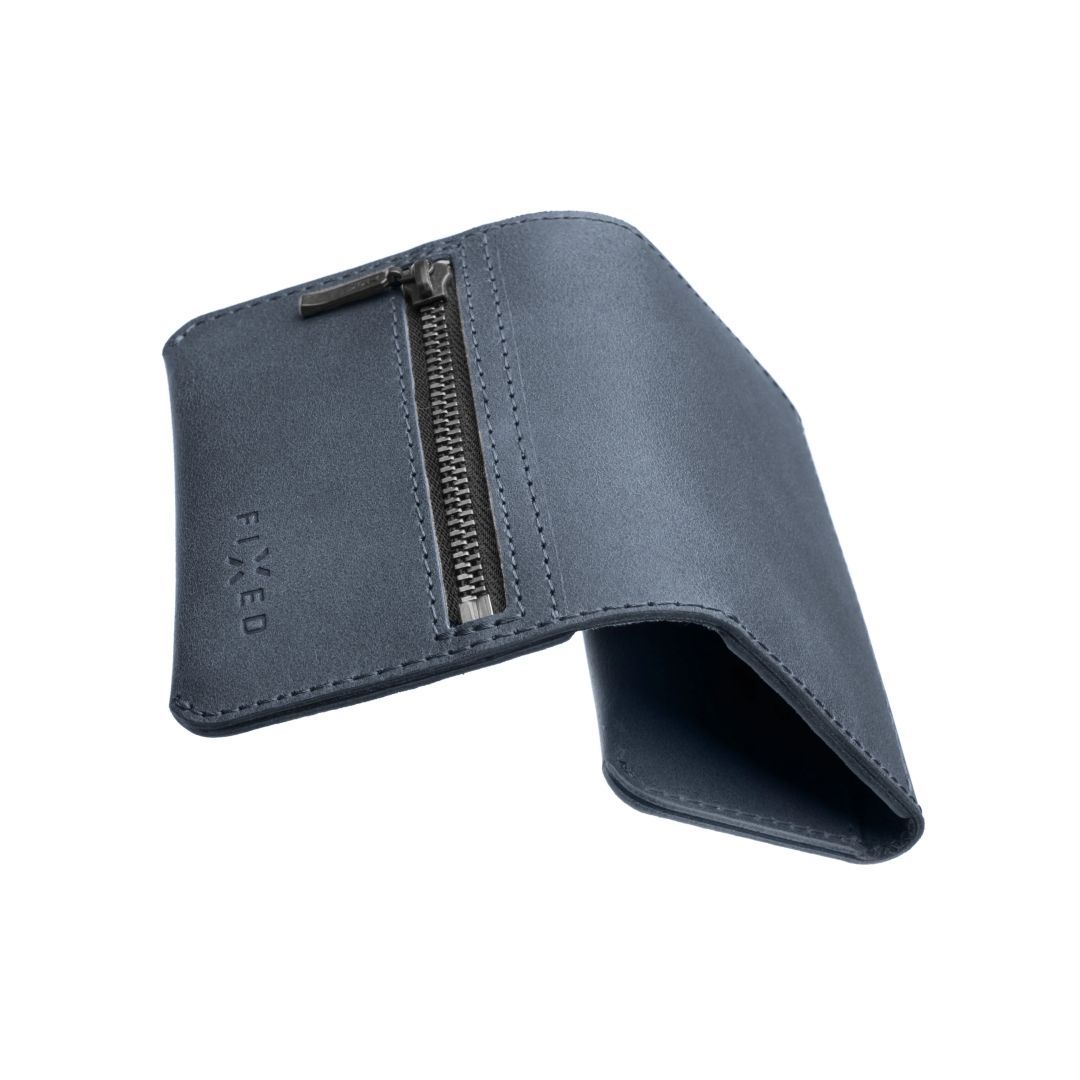 FIXED Bőr pénztárca valódi marhabőrből, kék