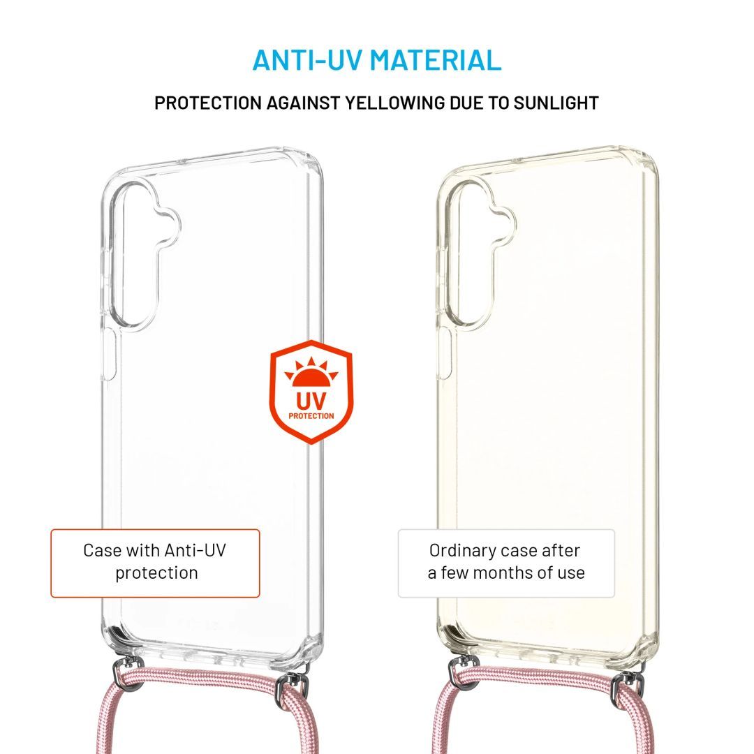 FIXED Pure Neck nyakbaakasztós telefontok Samsung Galaxy A16 4G/5G készülékhez, rózsaszín
