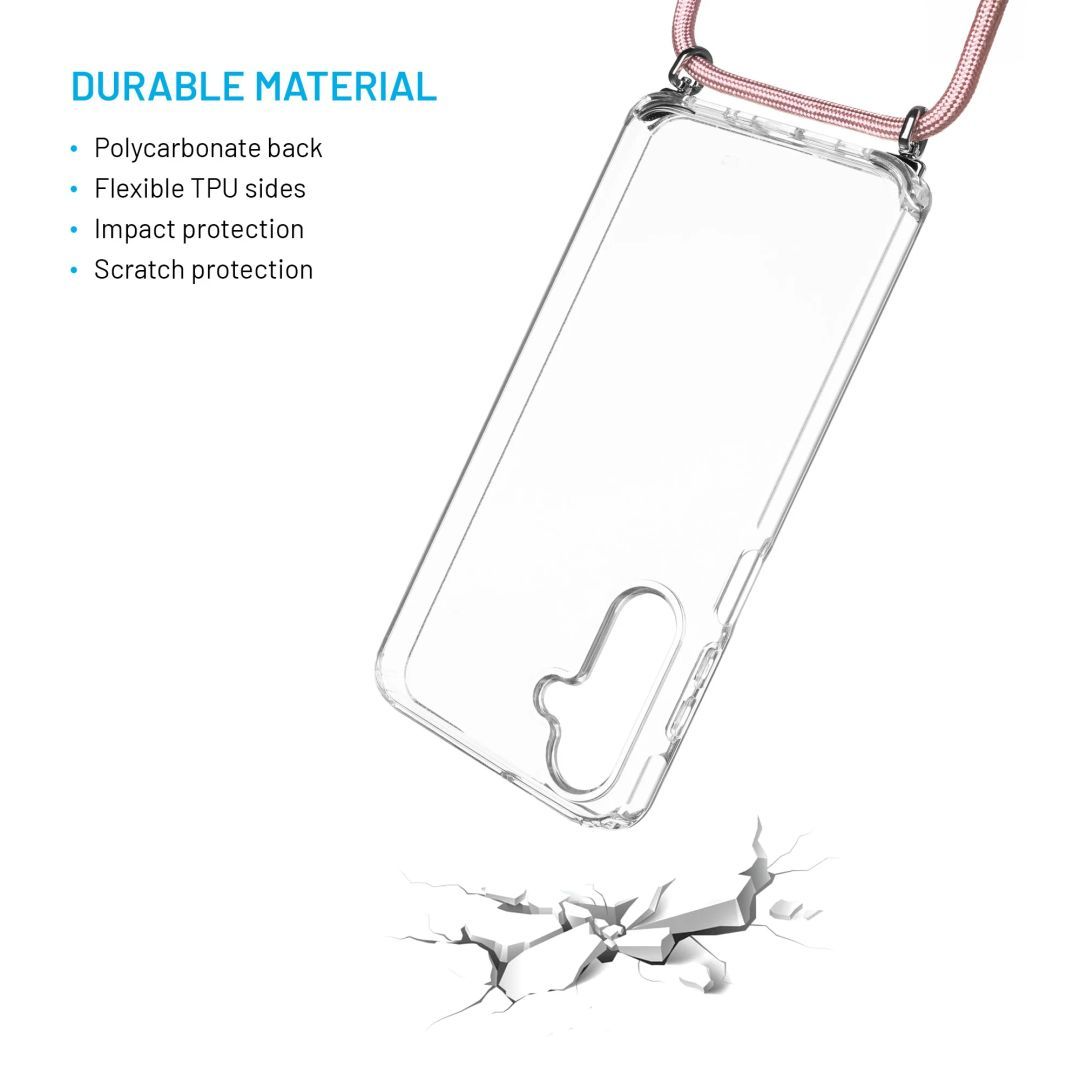 FIXED Pure Neck nyakbaakasztós telefontok Samsung Galaxy A16 4G/5G készülékhez, rózsaszín