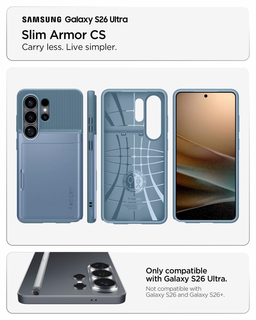 Spigen Slim Armor case for Samsung Galaxy S26 Ultra Light Blue