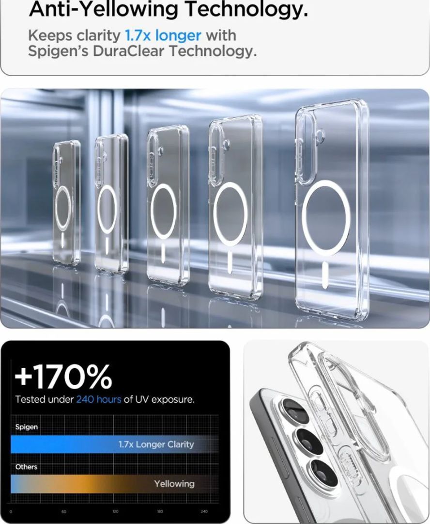 Spigen Ultra Hybrid MagSafe case for Samsung Galaxy S26+ Clear White