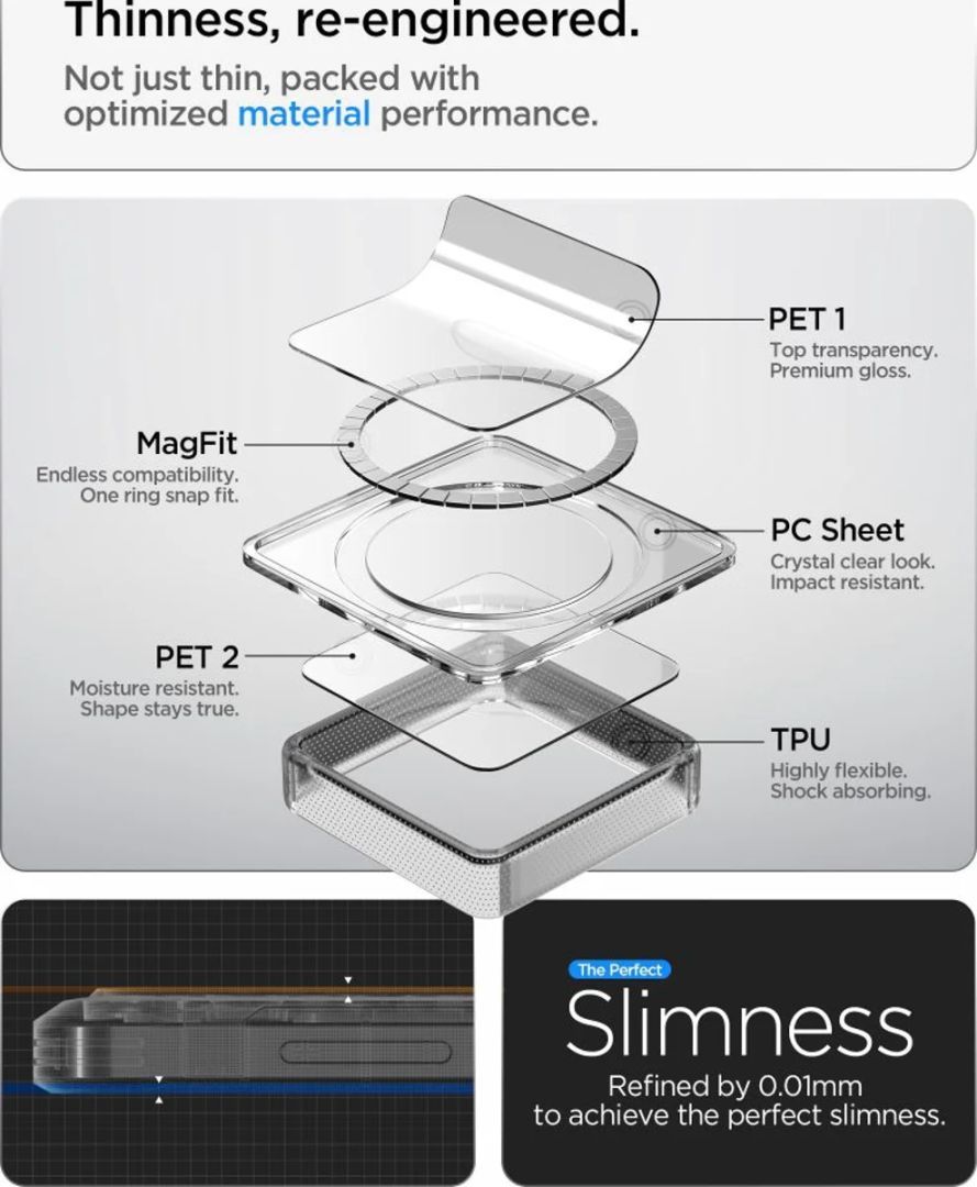 Spigen Ultra Hybrid MagSafe case for Samsung Galaxy S26+ Clear White