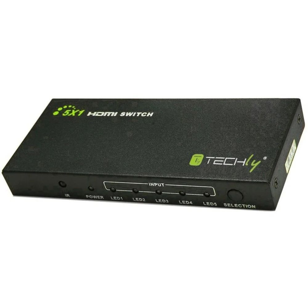 TECHLY 5 IN 1 OUT HDMI Switch with Remote Control