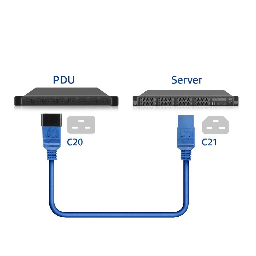 ACT Powercord C20 male - C21 famale 2,5m Blue ACT Powercord C20 male - C21 famale 2,5m Blue