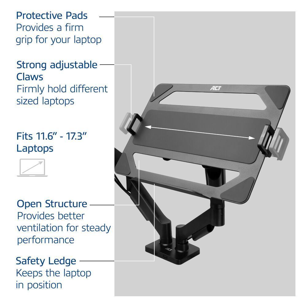 ACT AC8346 Universal laptop tray for monitor arms ACT AC8346 Universal laptop tray for monitor arms