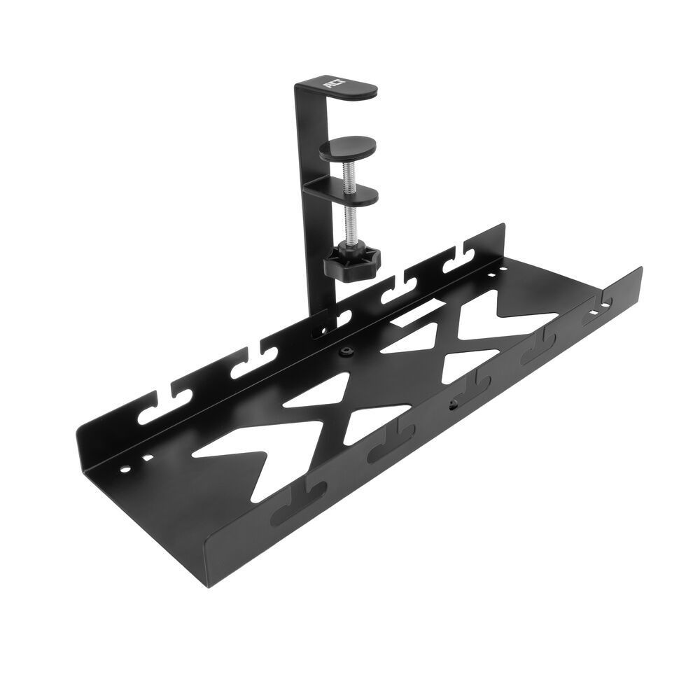 ACT Under-desk cable management tray with clamp mount 40cm Black ACT Under-desk cable management tray with clamp mount 40cm Black