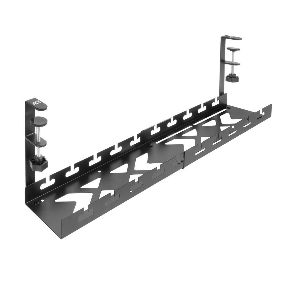 ACT Under-desk extendable cable management tray with clamp mount 43 - 72cm Black ACT Under-desk extendable cable management tray with clamp mount 43 - 72cm Black