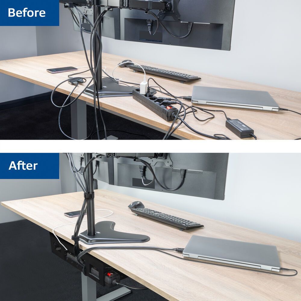 ACT Under-desk cable management tray 40cm Black ACT Under-desk cable management tray 40cm Black