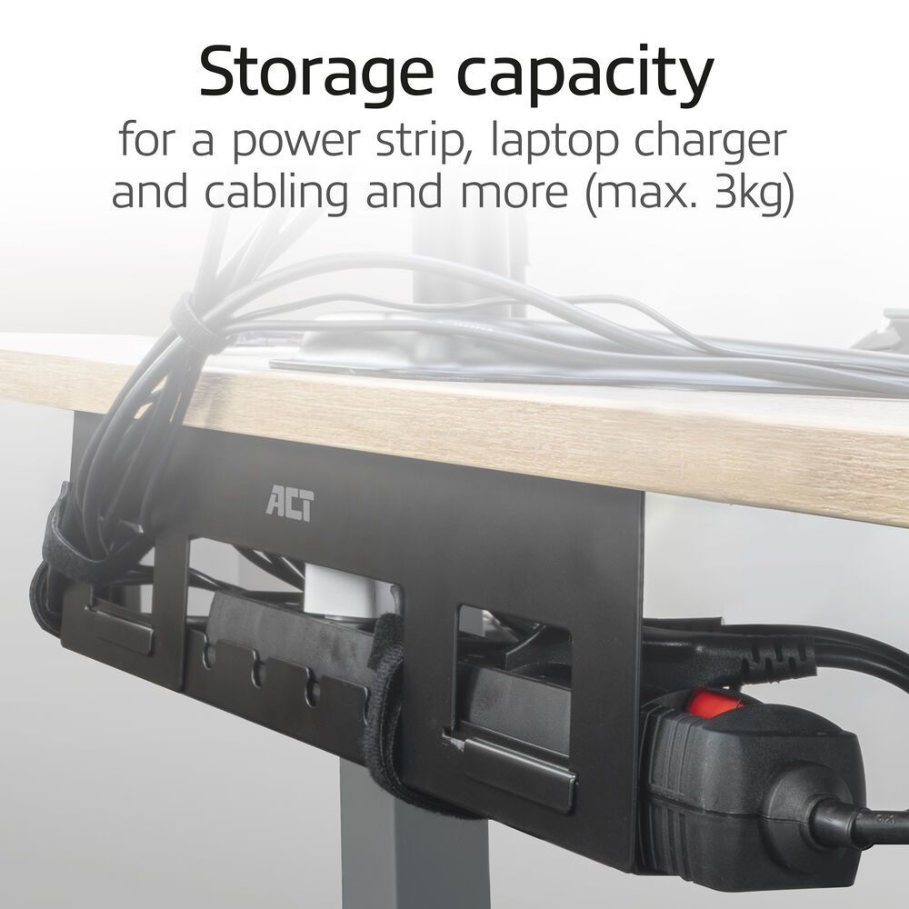 ACT Under-desk cable management tray 40cm Black ACT Under-desk cable management tray 40cm Black